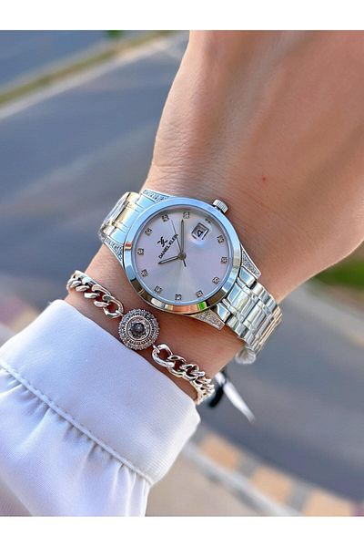 Daniel Klein Complete Silver Color Steel Cord 2 Years Warranty 3 Atm Water Resistant Bracelet Women Wristwatch
