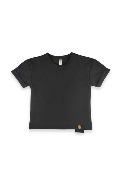 difa kids Set of Two Wooden Button Design Summer Black Orange Girl/Boy Bottom Top Set