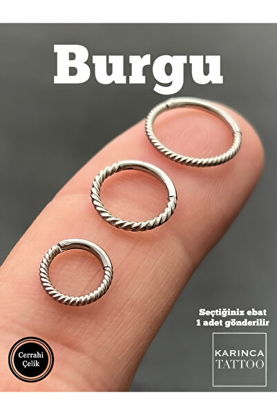 Karınca Piercing Burgu Işlemeli Kulak Halka Tragus Helix Conch Burun Piercing (KARINCA TATTOO)