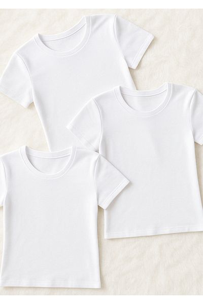 Loule Îmbrăcăminte pentru femei Tricou cu decolteu O din bumbac și elastan 3 bucăți Pachet economic LL.223.ILK60.001