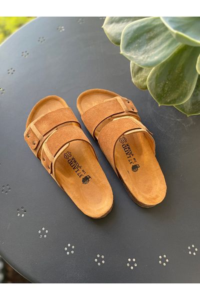 Land of Cork Unisex Ανατομικές Παντόφλες - Πραγματικό Δέρμα με Φυσική Σόλα από Φελλό