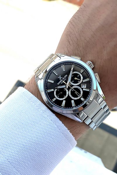 Daniel Klein Original Exclusive Silver Color Steel Cord Men's Watch with Bracelet Gift