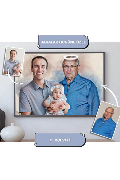 Spurvy Çerçeveli Kişiye Özel Fotoğraf Birleştirme 40x60 Canvas Tablo