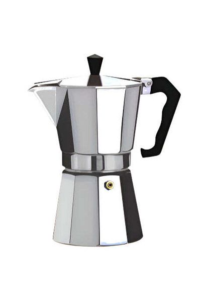 Zilan Floria Espresso Coffee Maker 3 Cups, Aluminum, Gas Stove Compatible, Silver - ZLN2485