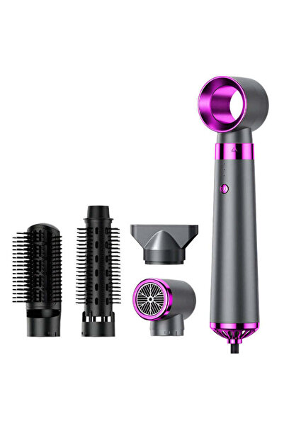 Generic Ηλεκτρική βούρτσα μαλλιών 5 σε 1 πολλαπλών λειτουργιών - Στεγνωτήρας μαλλιών, ισιωτικό μαλλιών, σίδερο μαλλιών και σίδερο για μπούκλες