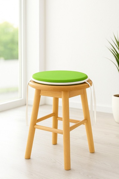 RKN Grup Tabure Sandalye Minderi 30 Q Çapında Bağcıklı 4 Adet