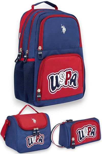 U.S. Polo Assn. Marine Blue Triple Ongan U.S. Polo Assn. Set ghiozdan