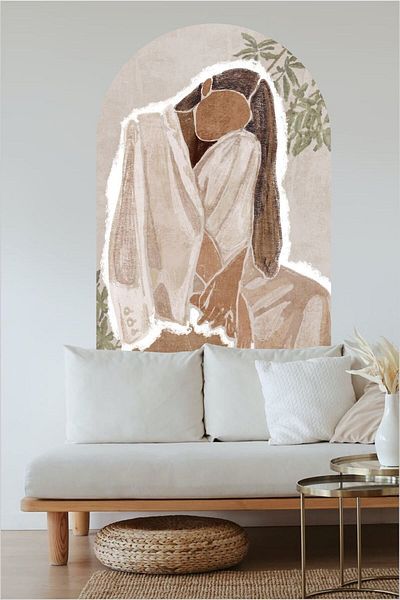 Kt Grup Boho Abstract Women Bohemian Arch Arch Modern Wall Sticker
