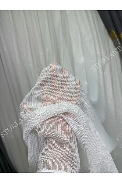 Storlant Cortina din tul simplu argintiu Fancy 1/3 pliată, fără călcat |   Cel mai preferat model