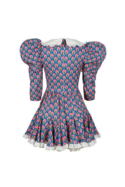 laulei Sonia Yakalı Mavi Elbise