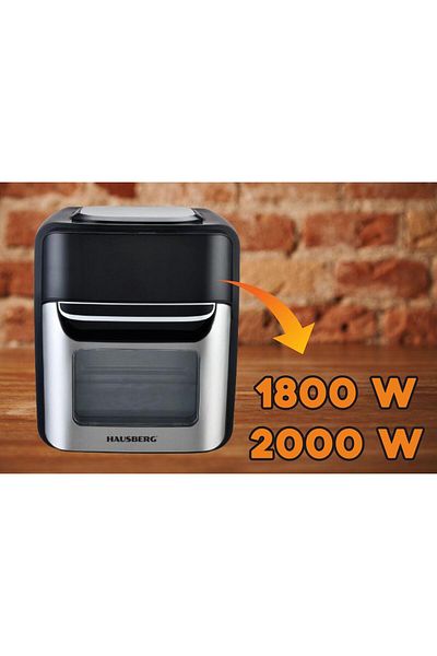 Hausberg Bezolejová fritéza - horkovzdušná trouba, Horkovzdušná fritéza HB-2370, 12 programů, 12 l, 2000 W, 80-200 °C