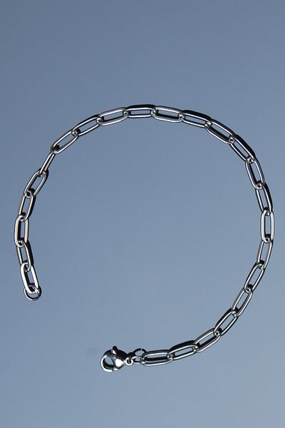 Rua Jewelry Steel Paper Clip Chain Bracelet 4 mm Silver Color |   No Tarnish, Unisex, 2 Years Warranty
