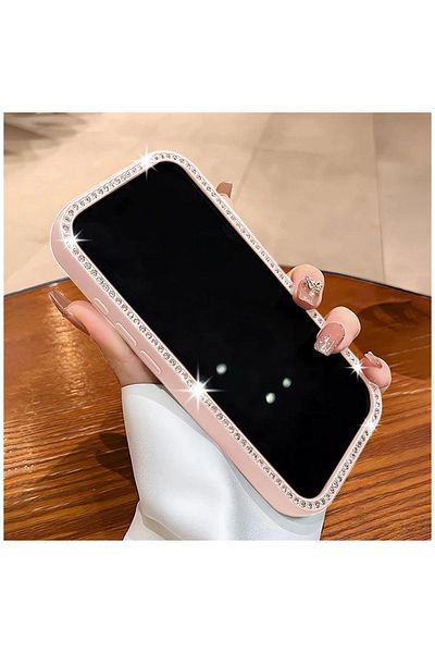 Zebana حافظة متوافقة مع هاتف Apple iPhone 13 Pro Max من Zebana Bling Diamond Silicone Case باللون الوردي