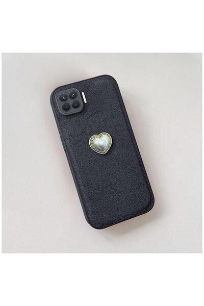 Pro Aksesuar Oppo Reno 4 Lite Compatible Case Heart Vel Silicone Case Black