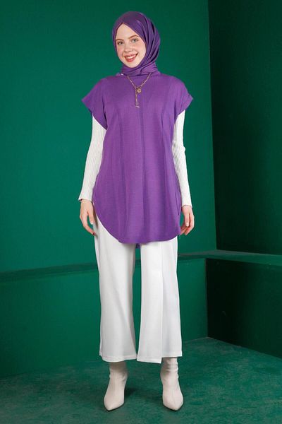 Alvina Pantaloni cu pliuri cu nasturi 70447