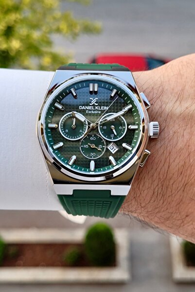 Daniel Klein Kasası Silver Kordonu Yeşil Renk 24 Ay Garantili 44 Mm Fonksiyonları Aktif Erkek Kol Saati
