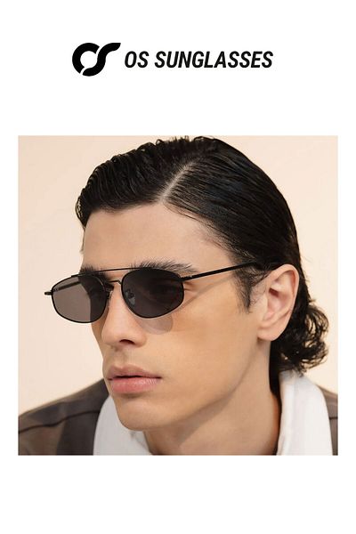 OS Sunglasses Ochelari de soare Detroit negri și albaștri pentru bărbați și femei