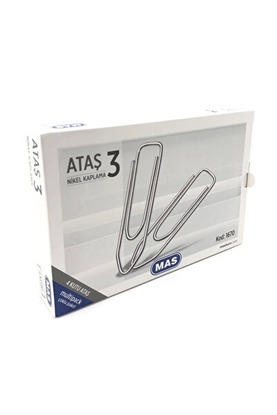 Mas Super Quality Multipack Paper Clip No:3 - Nickel Plated, 100 Pieces (2 Bo...