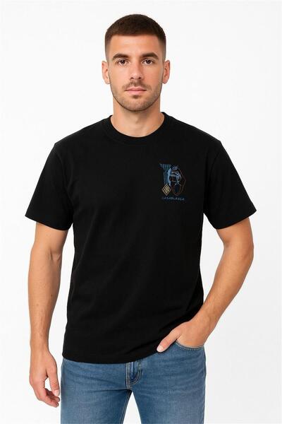 CASABLANCA ΤΥΠΩΜΕΝΟ T-SHIRT ΜΑΥΡΟ CASABLANCA