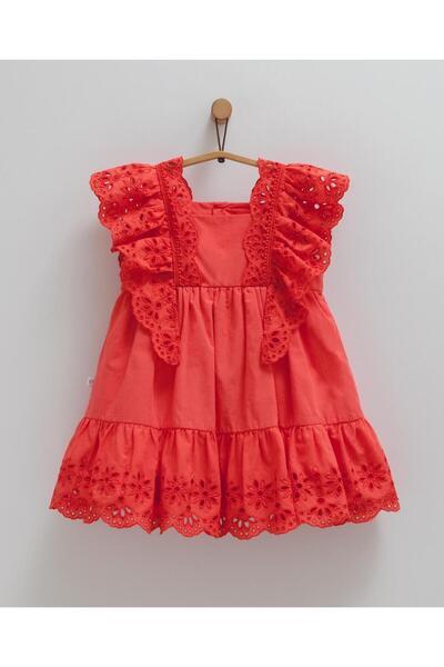 Caramell Bebenova %100 Pamuk Narçiçeği Fırfırlı Elbise - 2025 Yaz Sezonu