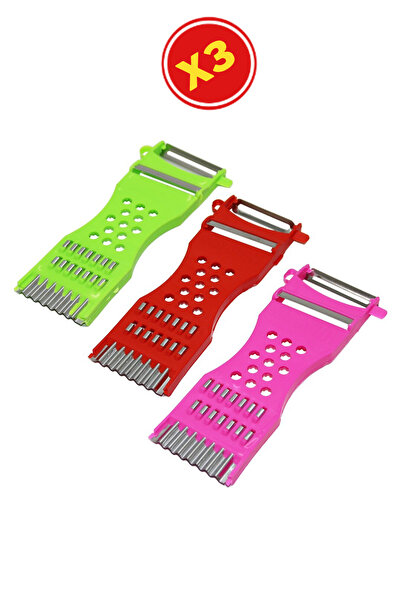 Universal 3 Adet 6 Fonksiyonlu Sebze Meyve Soyucu Jülyen Soyucu Patates Dilimleyici Cips Patates Doğrayıcı