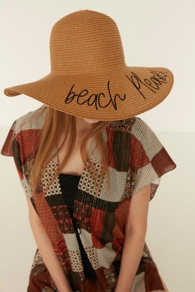 Axesoire 14232-9 Beach Please Камел панама с надпис