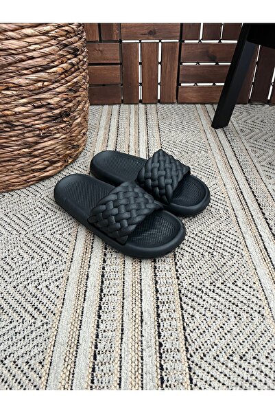 Behtah Kundura Knitted Straw Look Non-Slip Sole Soft Flexible Slippers Beach Sea Pool Daily Slippers