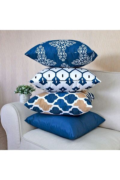 Benlisso Home Husa de perna combinata 4 piese Perna decorativa cu model geometric 43x43