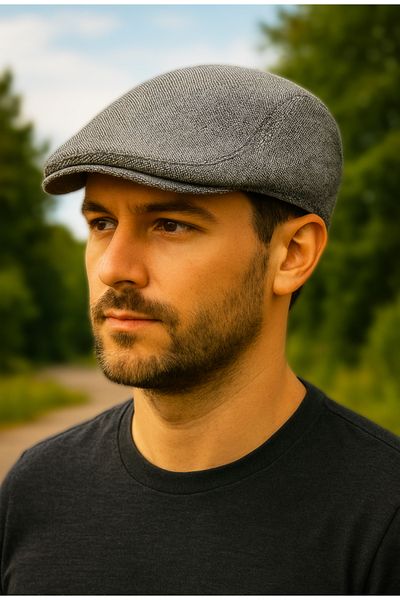 Capstories Men's Cap Hat Standard Size Gray Hat (1St Class Fabric)