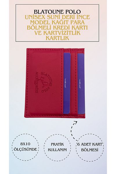 Blatoune Polo Unisex Faux Leather Slim Model Χάρτινη θήκη για κάρτες πιστωτικής κάρτας και επαγγελματικής κάρτας