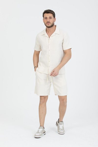 Store Casual summer outfit for men |   100% cotton shirt & shorts set