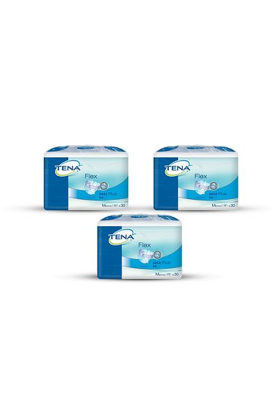 TENA Flex Plus Adult Diapers with Belt with Breathable Medium, 90 Count