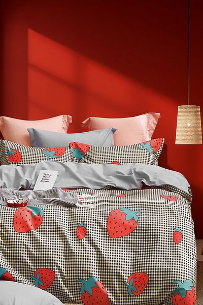 İQON Duvet Cover Set with Fitted Sheets, Double CHİLEK