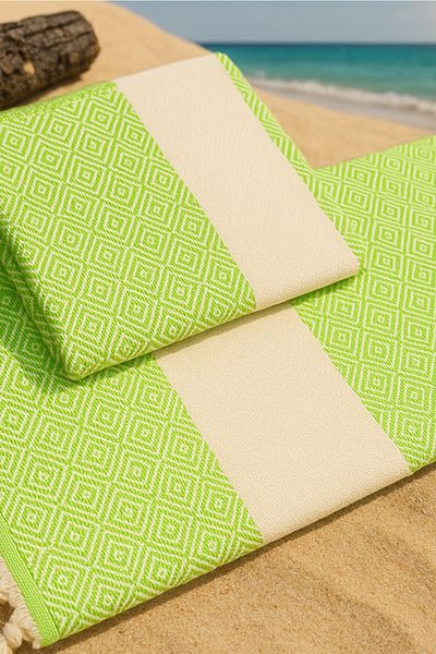 Fabric Box 100% قطن طبيعي - منشفة حمام بيشتيمال الماسية، منشفة شاطئ حمام تركية