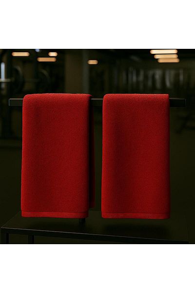 XAMANTHA 2 Pieces, Fitness Towel, Sports Towel, Training Towel, Black Towel, 100% Cotton Towel