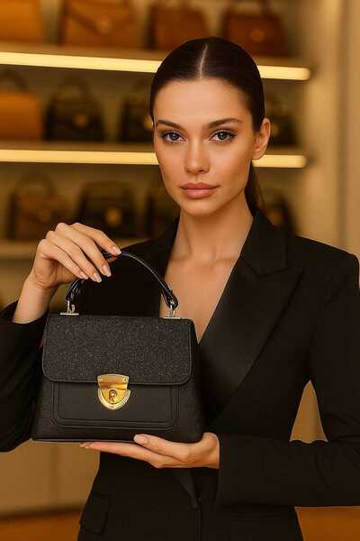 ZİVORA Τσάντα χειρός και ώμου με μακρύ λουράκι με ασημί κάλυμμα κλειδαριάς