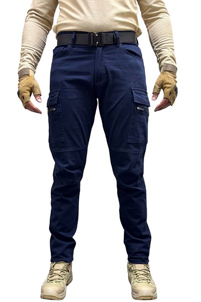 Polviton Men's Cargo Pants Tactical Combat Zipper Pocket Division Navy Blue
