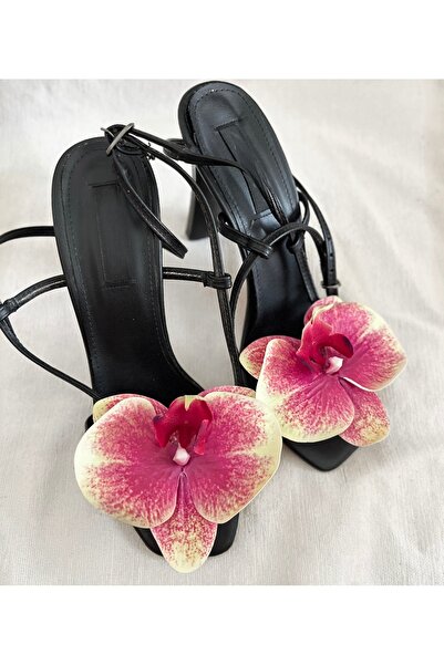 FloresDeCarnaval pembe orkide çıtçıtlı ayakkabı tokası/aksesuarı(1 Çift)