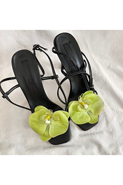 FloresDeCarnaval yeşil orkide çıtçıtlı ayakkabı tokası/aksesuarı(1 Çift)
