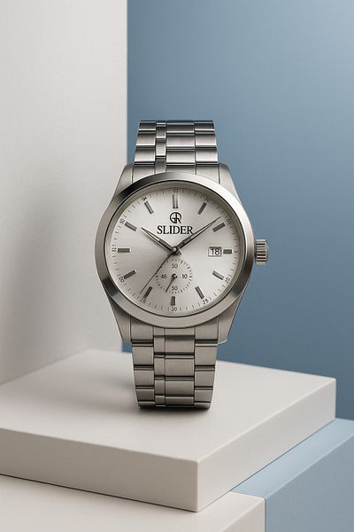 style iconic SLIDER Executive Chronograph – Water-Resistant Stainless Steel Luxury Watch