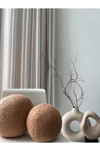 bohemoon Teddy Top Dekoratif Yastık Kahve