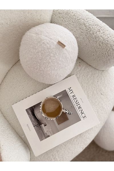bohemoon Vankúš Teddy Ball Natural White