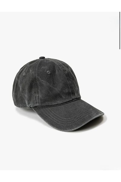 NO BRAND Unisex Black Vintage Hat – Solid Color Anthracite – Maison Serhat New Season