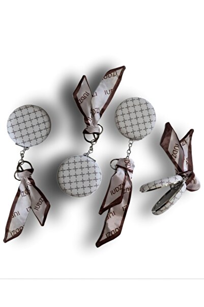 Portable Leather Cover Makeup Mirror with Scarf