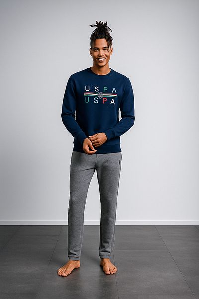 U.S. Polo Assn. Η.Π.Α. Polo Assn. Ανδρικές πιτζάμες με 2 κλωστές - 100% βαμβάκι, ρούχα για το σπίτι, 18822
