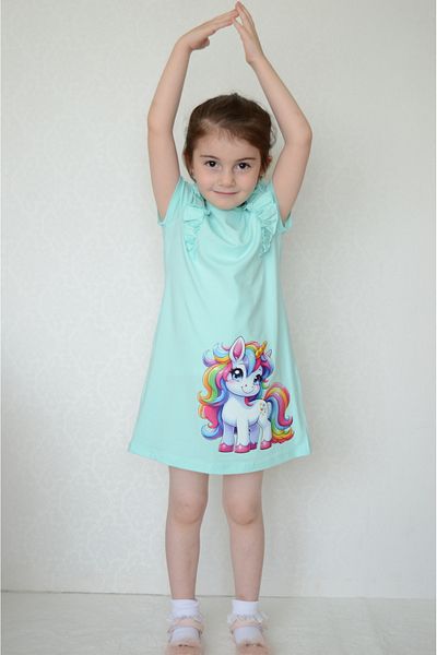 Sevimli Rochie de vară pentru fete cu imprimeu unicorn