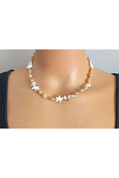 BNGaksesuar Seashell Natural Stone Star Pendant