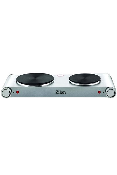 Zilan Zilan Stainless Steel Electric Hob - Power 2250W, 2 Burners, Adjustable Thermostat, Overheating Protection -