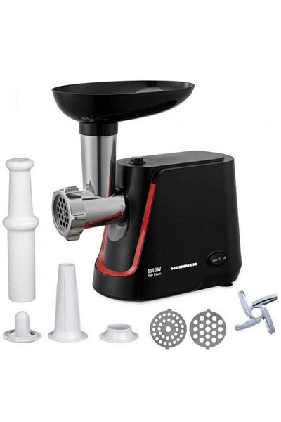 Heinner Masina de Tocat Heinner MG-1250BK – 1340W, 1.5 kg/min, 2 site, Accesorii pentru Carnati si Kibbe