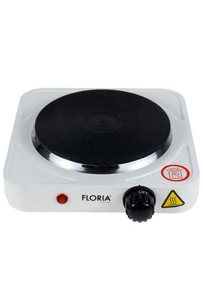 Floria Floria Electric Hob - Power 1000W, 1 Burner, Adjustable Thermostat, Temperature Control - ZLN2805